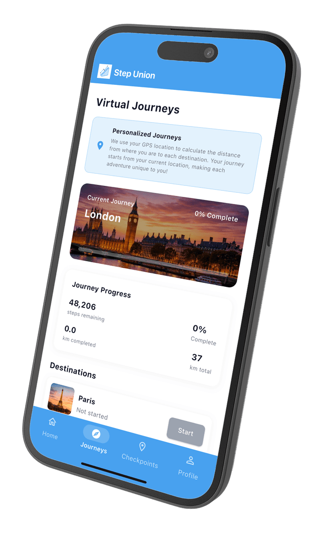 Step Union iOS App Screenshot 1