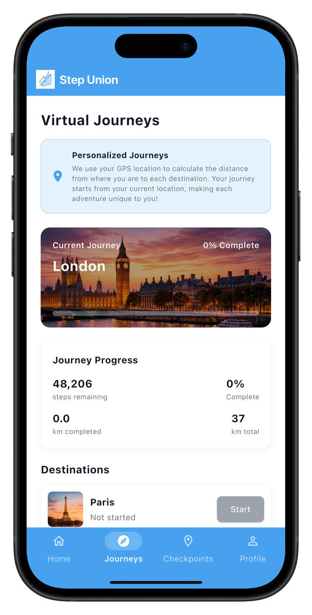 Step Union iOS App Screenshot 2